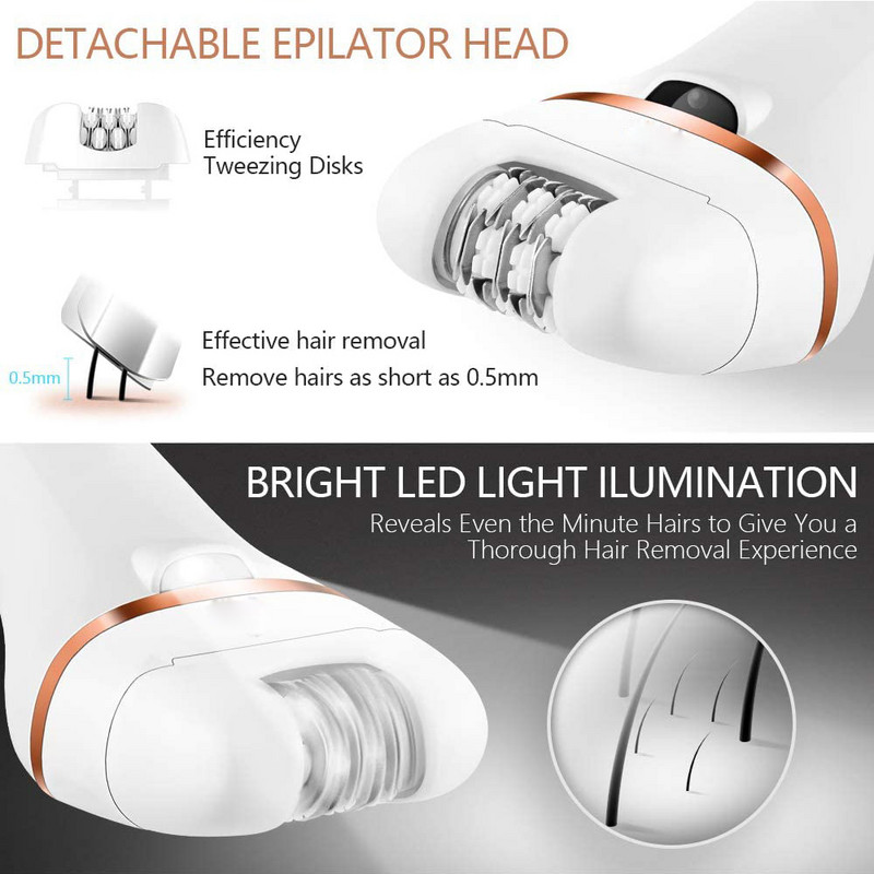 Elektrinis moteriškas skustuvas ir įkraunamas pėdų dildės kietos odos valiklis, pedikiūro įrankiai šlapio ir sauso naudojimo neskausmingas elektrinis skustuvas moterims