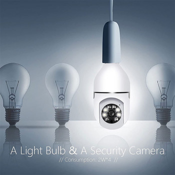 E27 Bulb Wifi Κάμερα επιτήρησης 4x Ψηφιακή πλήρης έγχρωμη αυτόματη παρακολούθηση σώματος IP κάμερα Wi-Fi HD Night Vision Baby Monitor