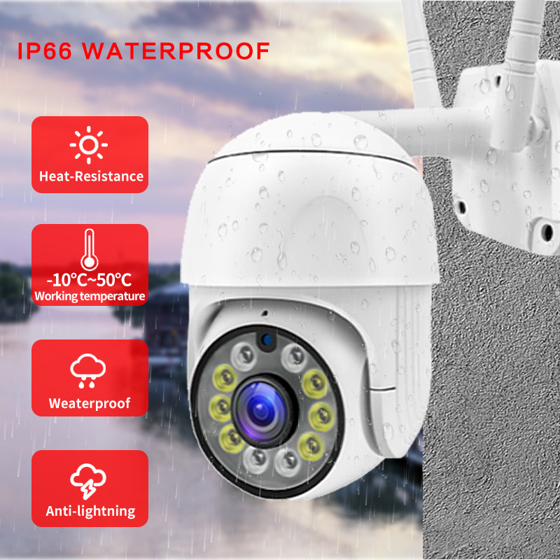 Cameră IP NROMG 1080P Wifi în aer liber PTZ Cameră de securitate pentru acasă AI Human Detect H.265 Color Viziune de noapte Impermeabil