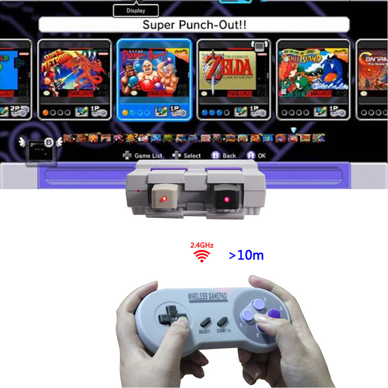 Bezdrôtové gamepady 2,4 GHz Joypad Joystick ovládač pre konzolu SNES Super Nintendo Classic MINI, diaľkové ovládanie, príslušenstvo