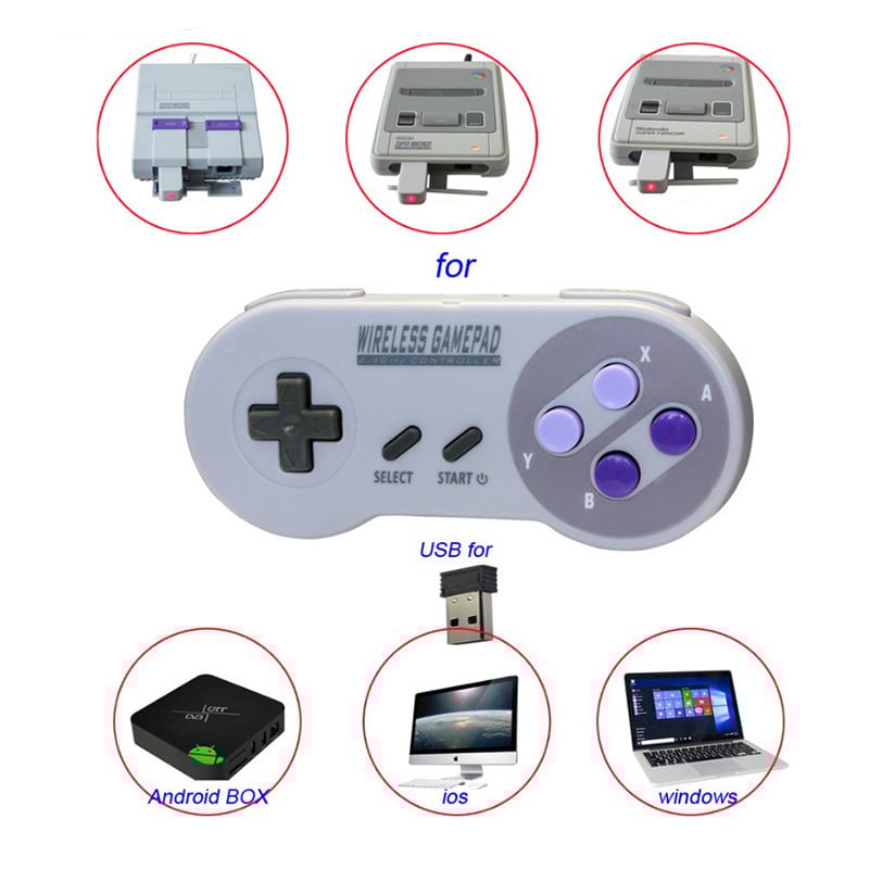 Bezdrôtové gamepady 2,4 GHz Joypad Joystick ovládač pre konzolu SNES Super Nintendo Classic MINI, diaľkové ovládanie, príslušenstvo