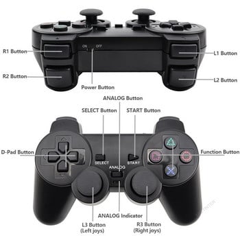 Безжичен контролер за Sony Playstation 2 Gamepad Dual Vibration Shock за PS2/PS1 Joypad Joystick Controle USB PC Game Console