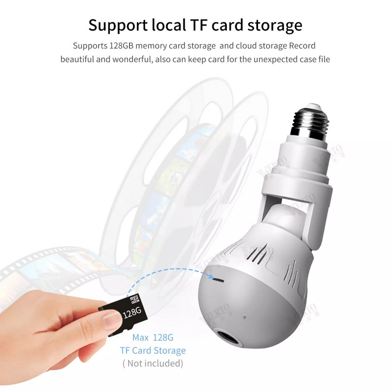 Wifi 360 stupnjeva panoramska kamera 3MP 5MP sigurnosna lampa žarulja CCTV video bežična IP kamera nadzor Fisheye HD noćni vid