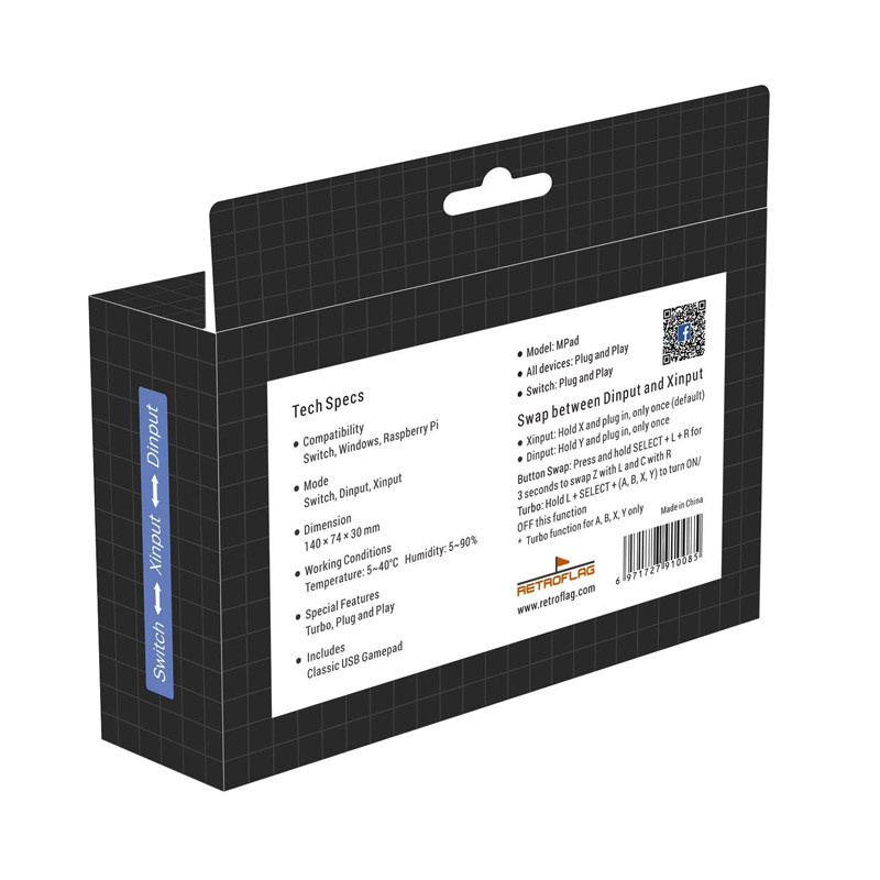 Retroflag Klasični retro USB kontroler Žičani gamepad kontroler za igre za Raspberry Pi Windows PC Switch