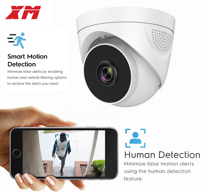 XM H.265 3MP 2K IP kamera PoE unutarnja dome sigurnosna kamera Dvosmjerni audio AI Smart detekcija pokreta Alarm P2P podrška Micro SD
