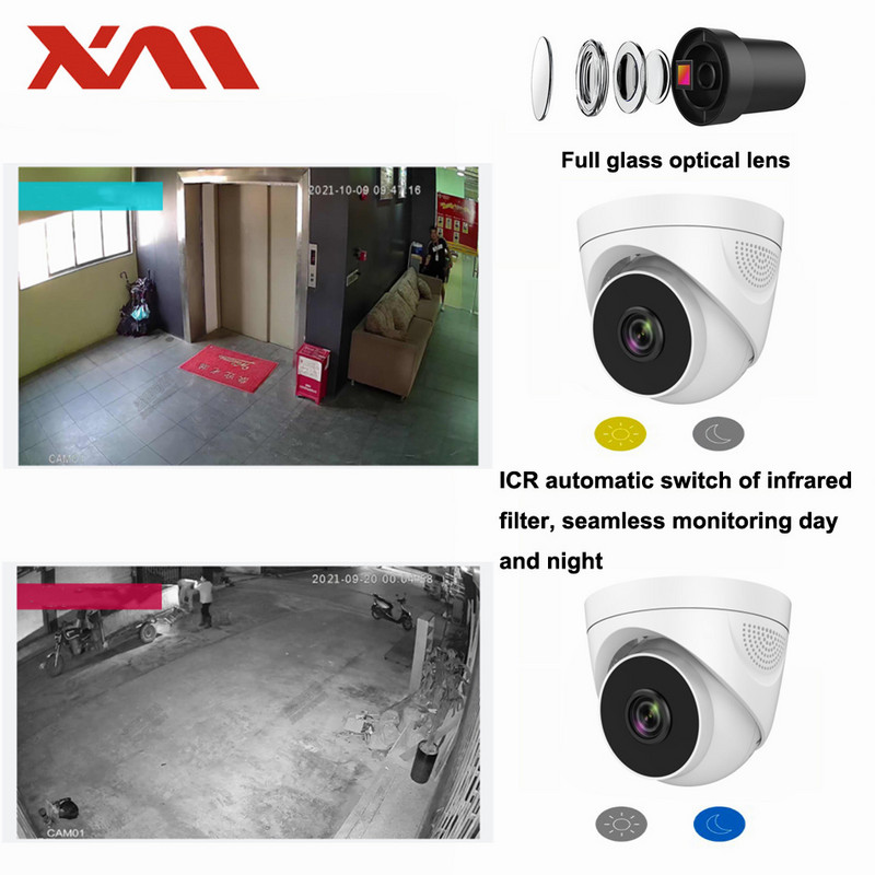 XM H.265 3MP 2K IP kamera PoE unutarnja dome sigurnosna kamera Dvosmjerni audio AI Smart detekcija pokreta Alarm P2P podrška Micro SD