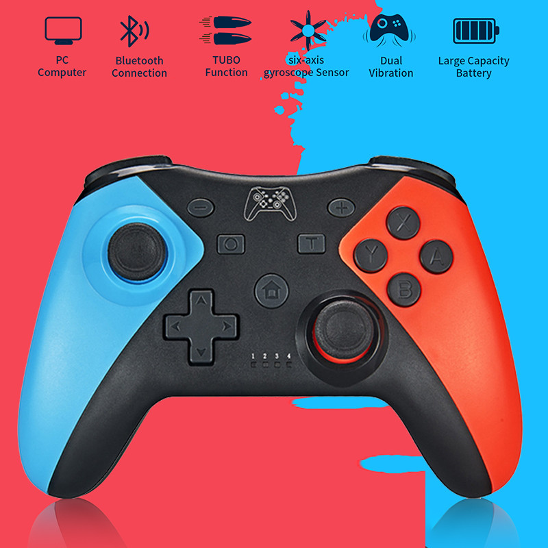 Belaidis valdiklis „Bluetooth“ žaidimų pultai, suderinami su „Nintendo Switch“ konsolės „NS-Switch Pro“ vaizdo žaidimų vairasvirte, skirta kompiuteriniam žaidimų pultui