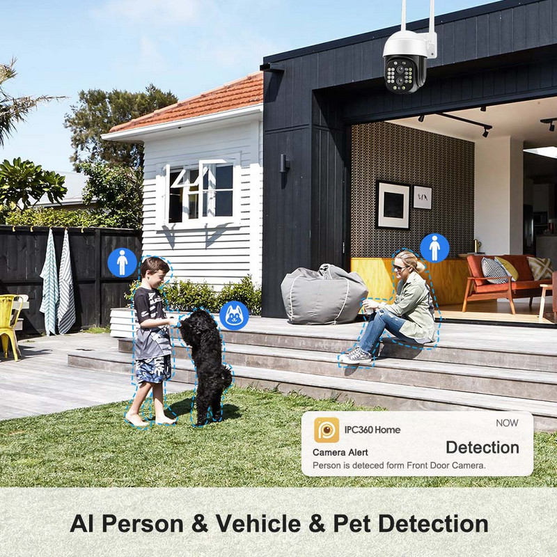 4K žiūroninė IP kamera 8MP WiFi apsaugos kamera su dvigubu objektyvu 8x priartinimas 2K vaizdo stebėjimas HD CCTV AI žmogaus sekimo P2P PTZ kupolas