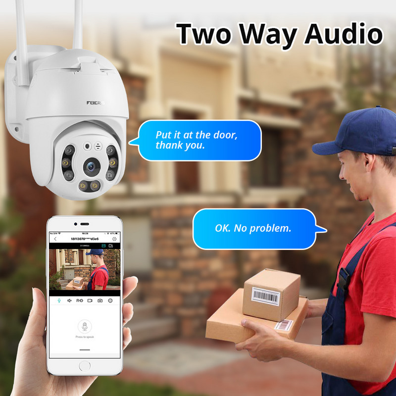 Fuers 4G LTE SIM kortelės IP kamera PTZ 1080P 3MP 5MP belaidė WIFI lauko apsauga kupolinė kamera CCTV P2P Onvif dvipusis garsas iCsee