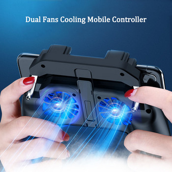 PUBG мобилен контролер с двоен вентилатор за охлаждане за iphone ios android phone game pad free fire с 2500 mah / 5000 mah power bank