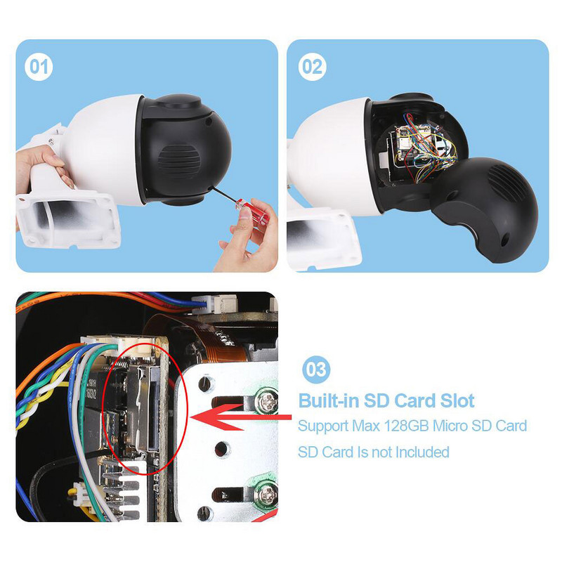 8MP 4K PTZ Zoom 30x Focalizare automată Cameră PTZ Speed Dome pentru exterior POE H.265 Supraveghere CCTV AI Cameră de urmărire Compatibilă Hikvision