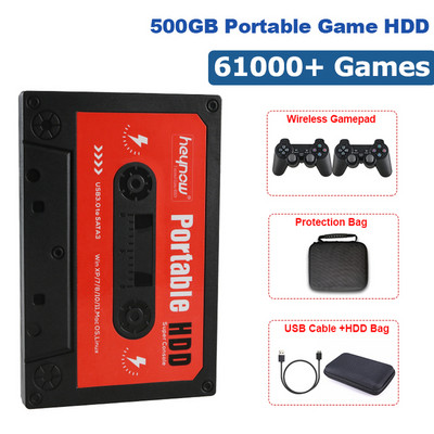 2TB HDD išorinis žaidimų kietasis diskas Integruotas 72000+Games 80+ Collection, skirtas PS2/WII/PS1/N64/PSP Plug and Play, skirtas Windows kompiuteriui