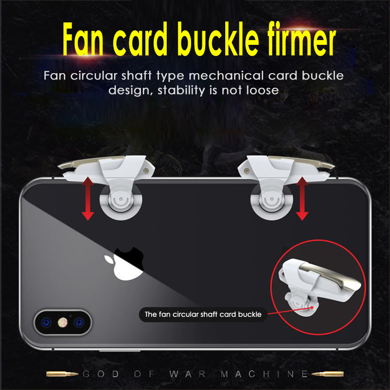 2PCS Metal Mobile Shark Gamepad Joystick за PUBG Mobile Gaming Trigger Fire Button Aim Key L1 R1 Shooter Controller за IPhone