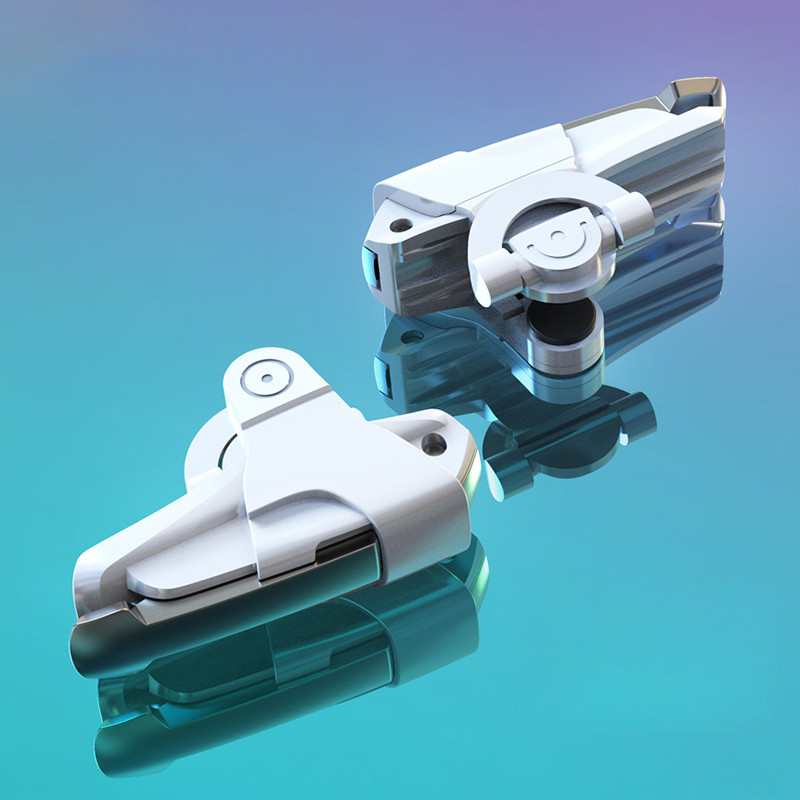 2PCS Metal Mobile Shark Gamepad Joystick за PUBG Mobile Gaming Trigger Fire Button Aim Key L1 R1 Shooter Controller за IPhone