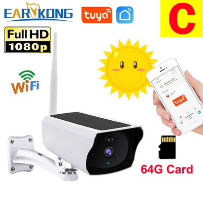 Tuya WiFi vonkajšia solárna kamera vodotesná 1080P cloudová bezpečnostná kamera batéria solárne nabíjanie PIR pohybový alarm obojsmerný zvuk