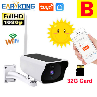 Tuya WiFi vonkajšia solárna kamera vodotesná 1080P cloudová bezpečnostná kamera batéria solárne nabíjanie PIR pohybový alarm obojsmerný zvuk