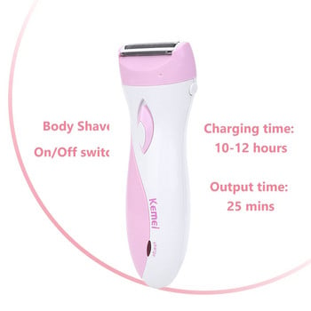 Kemei Hair Remover Lady Shaver Hair Hair Trimmer Επαναφορτιζόμενη αδιάβροχη ξυριστική μηχανή μπικίνι μασχάλης για γυναίκες Ασύρματη αποτριχωτική συσκευή