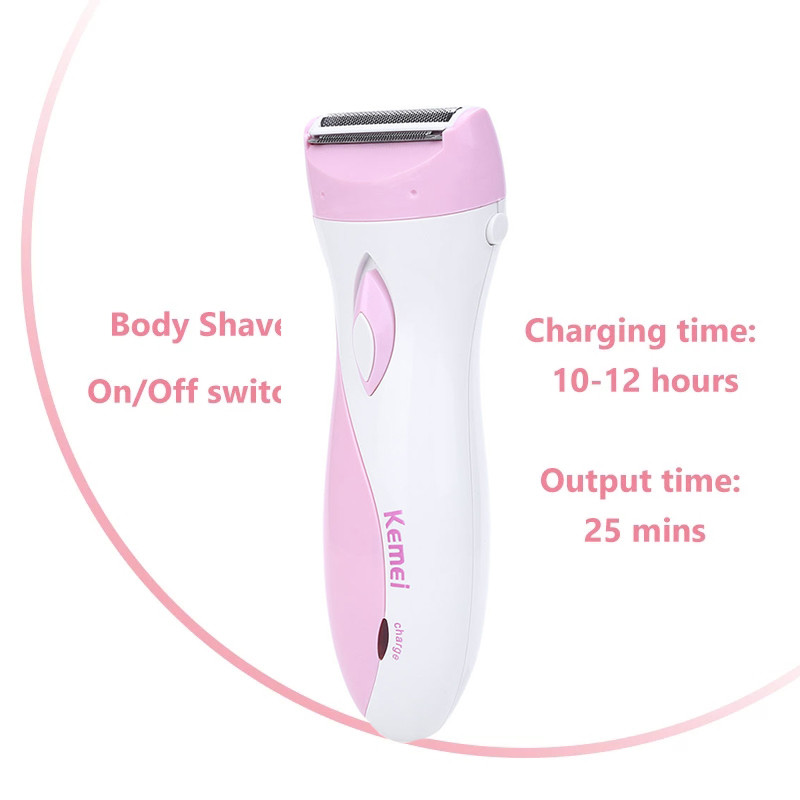 Kemei Hair Remover Lady borotva hónalj hajvágó újratölthető vízálló bikini hónalj borotva nőknek vezeték nélküli epilátor