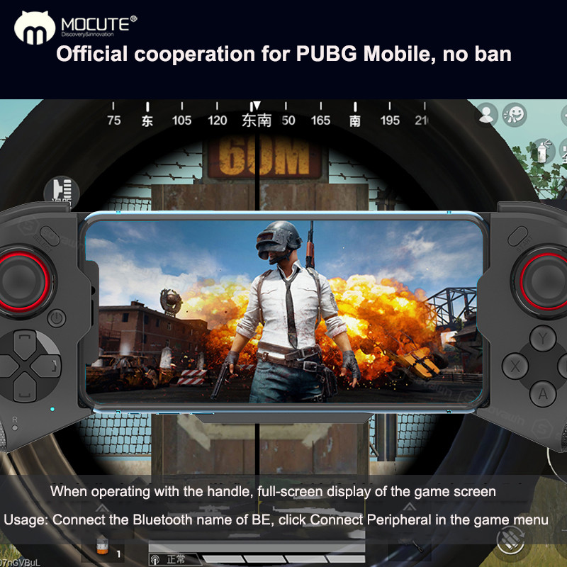 Mocute Gamepad 058 atnaujinimas 060 PUBG valdiklis, skirtas mobiliajam telefonui Android belaidės teleskopinės vairasvirtės, skirtos iPhone IOS13.4