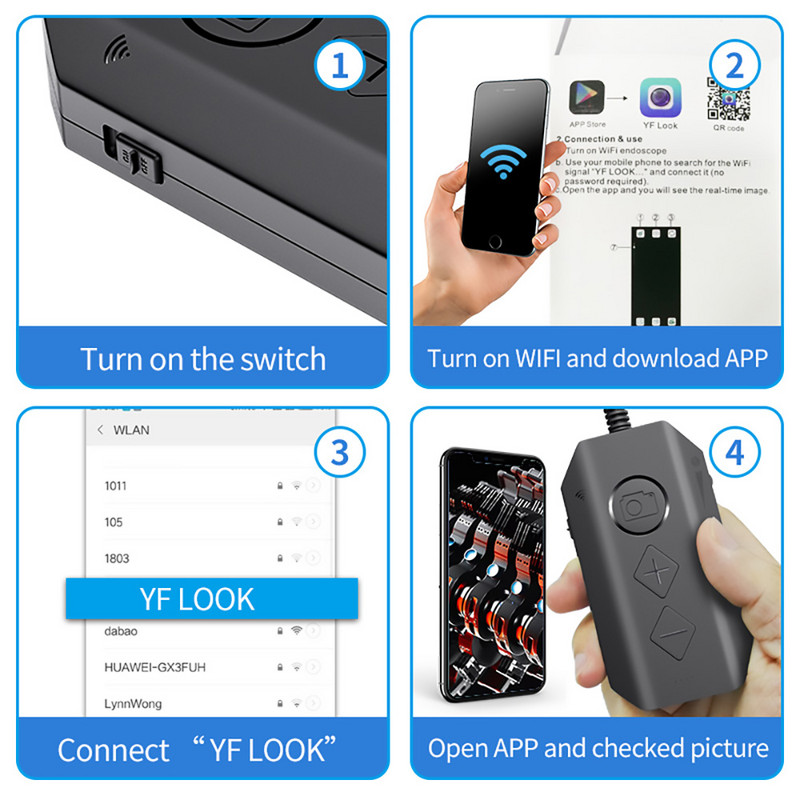 Naujausias 3,9 mm belaidis endoskopas 1080P vandeniui atsparus WiFi boreskopas su reguliuojama LED gyvatės apžiūros kamera, skirta iPhone Android