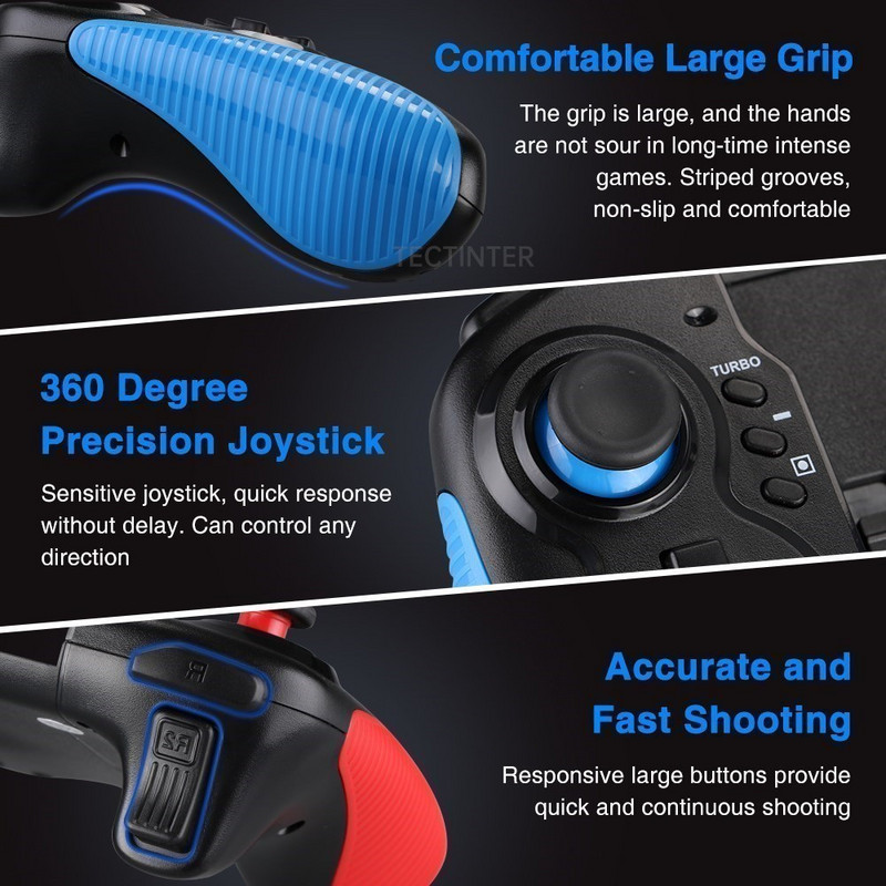 Suderinamas su rankiniu valdikliu „Nintendo Switch“ dvigubo variklio vibracijos valdymo pultas Integruota 6 ašių „Gyro Gamepad“ vairasvirtė jungikliui