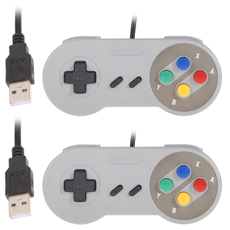 2 vnt USB valdiklio žaidimų pultelis Super žaidimų valdiklis SNES USB klasikinis žaidimų pulto žaidimų vairasvirtė, skirta Raspberry Pi, skirta kompiuteriniams MAC žaidimams