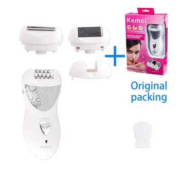 Kemei Epilator Rechargeable 3 in 1 Lady Hair Remover Shaver Electric Callus Remover Depilador Removal for Women Tool Care Tool