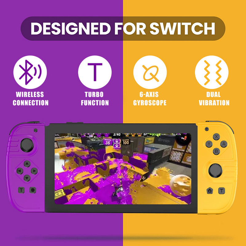 Joy Pad Gamepad pentru controler wireless Nintendo Switch, controlere de jocuri din stânga și din dreapta cu suport pentru prindere Controlul funcției de trezire