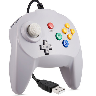 [Versiune USB]Mini controler pentru jocuri clasice N64, Joystick Gamepad cu fir pentru Windows PC Mac Linux Raspberry Pi 4 Switch Console
