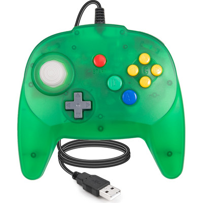[Versiune USB]Mini controler pentru jocuri clasice N64, Joystick Gamepad cu fir pentru Windows PC Mac Linux Raspberry Pi 4 Switch Console