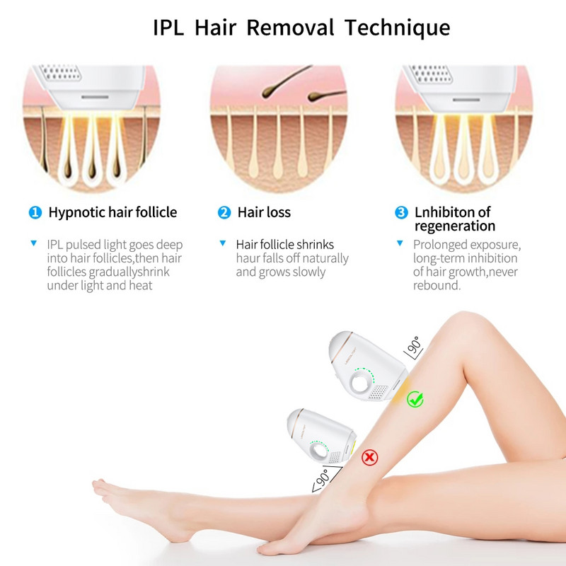 Lescolton naujas nuolatinis IPL epiliatorius plaukų šalinimo lazeriu 600000 blyksnių elektrinis foto moterų neskausmingas plaukų šalinimo aparatas