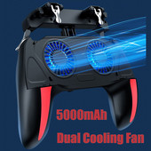 Cooler cu ventilator dublu Gamepad pentru controler de joc PUBG pentru 4,7-6,5 inci H10 telefon mobil Game Shooter Joystick 500mAh Gamepad de răcire