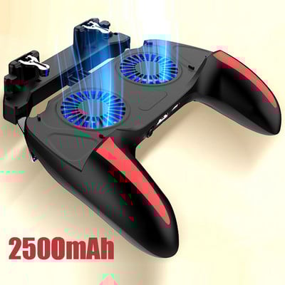 Cooler cu ventilator dublu Gamepad pentru controler de joc PUBG pentru 4,7-6,5 inci H10 telefon mobil Game Shooter Joystick 500mAh Gamepad de răcire