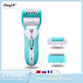 CkeyiN 3 in 1 Moteriškas elektrinis epiliatorius Profesionalus pėdų negyvos odos valiklis veido bikinio plaukelių šalinimas pedikiūro pėdų kirpimo priemonė