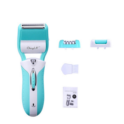 CkeyiN 3 in 1 Moteriškas elektrinis epiliatorius Profesionalus pėdų negyvos odos valiklis veido bikinio plaukelių šalinimas pedikiūro pėdų kirpimo priemonė