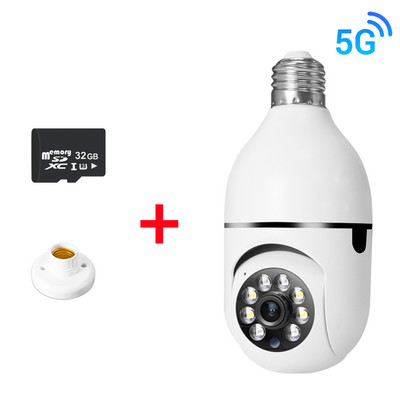 5G Wifi Bulb PTZ Camera 1080P HD Smart E27 Bulb Surveillance Full Color Night Home Security Camera Automatic Video Baby Monitor