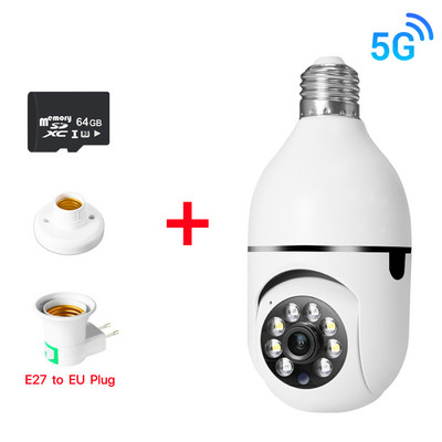5G Wifi Bulb PTZ Camera 1080P HD Smart E27 Bulb Surveillance Full Color Night Home Security Camera Automatic Video Baby Monitor