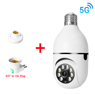 5G Wifi Bulb PTZ Camera 1080P HD Smart E27 Bulb Surveillance Full Color Night Home Security Camera Automatic Video Baby Monitor