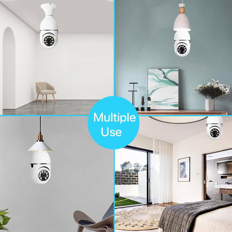 5G Wifi lemputė PTZ kamera 1080P HD Smart E27 lemputės stebėjimo visos spalvos nakties namų apsaugos kamera Automatinis vaizdo kūdikių monitorius