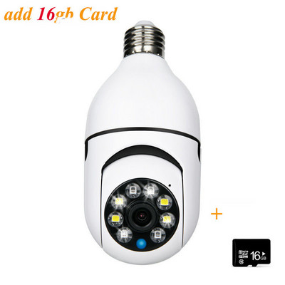 PTZ IP WIFI kameras spuldze 1080P bezvadu 360 grādu iekštelpu HD nakts redzamības mājsaimniecības drošības monitors mājas divu audio videokamera E27