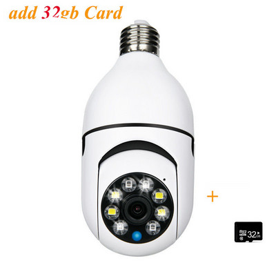 PTZ IP WIFI kameras spuldze 1080P bezvadu 360 grādu iekštelpu HD nakts redzamības mājsaimniecības drošības monitors mājas divu audio videokamera E27