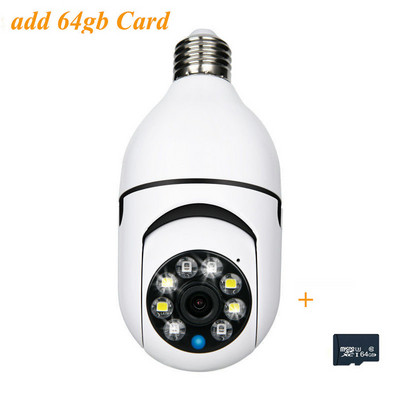 PTZ IP WIFI kameras spuldze 1080P bezvadu 360 grādu iekštelpu HD nakts redzamības mājsaimniecības drošības monitors mājas divu audio videokamera E27