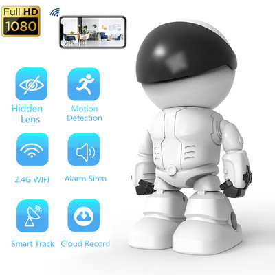 1080P робот IP камера WiFi двупосочно аудио наблюдение 360° нощно виждане охранителна камера P2P интелигентна домашна камера видеонаблюдение