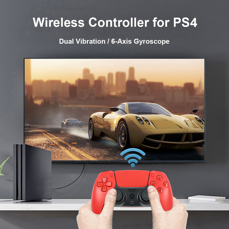 Bluetooth vezeték nélküli vezérlő PS4 6 tengelyes Dual Vibration Sense Game Joystick Gamepad PS4 PC laptop Android játékvezérlőkhöz