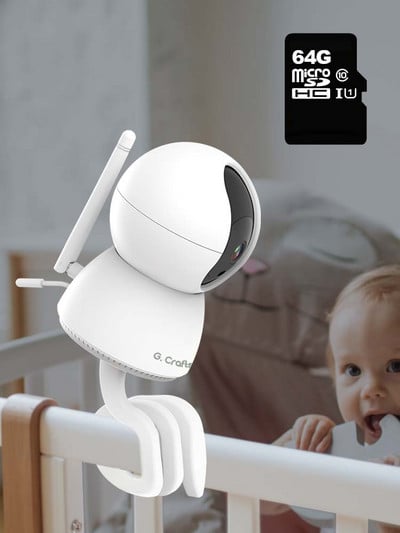 G.Craftsman Baby Monitor Ανίχνευση κραυγών μωρού Ανίχνευση θερμοκρασίας Remote Play Lullaby Build σε 6 Lullabies TUYA APP