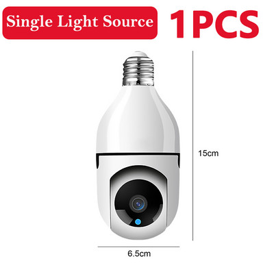 E27 Bulb Camera 1080P HD belaidė apsaugos kamera, skirta vidaus / lauko 2,4 GHz WiFi monitoriaus stebėjimo kameroms