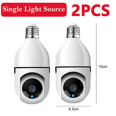 E27 Bulb Camera 1080P HD belaidė apsaugos kamera, skirta vidaus / lauko 2,4 GHz WiFi monitoriaus stebėjimo kameroms