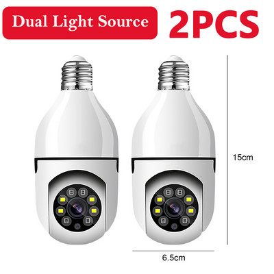 E27 Bulb Camera 1080P HD belaidė apsaugos kamera, skirta vidaus / lauko 2,4 GHz WiFi monitoriaus stebėjimo kameroms