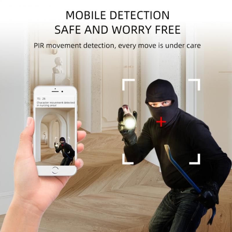 2022 m. Išmani kamera 360 laipsnių sukimosi judesio aptikimas Wifi infraraudonųjų spindulių HD naktinio matymo belaidžio fotoaparato nuotolinis namų monitorius