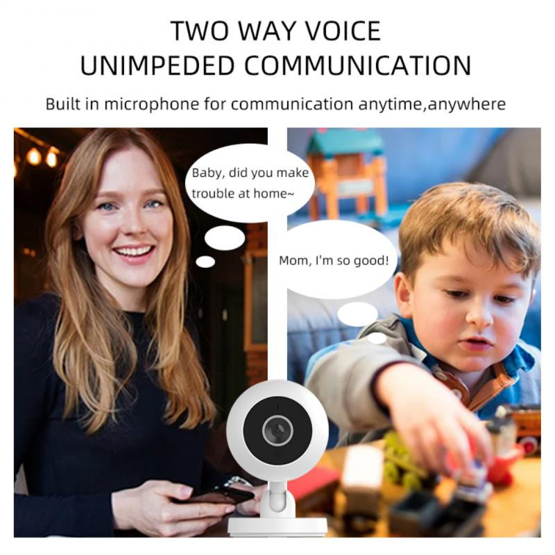 2022 m. Išmani kamera 360 laipsnių sukimosi judesio aptikimas Wifi infraraudonųjų spindulių HD naktinio matymo belaidžio fotoaparato nuotolinis namų monitorius